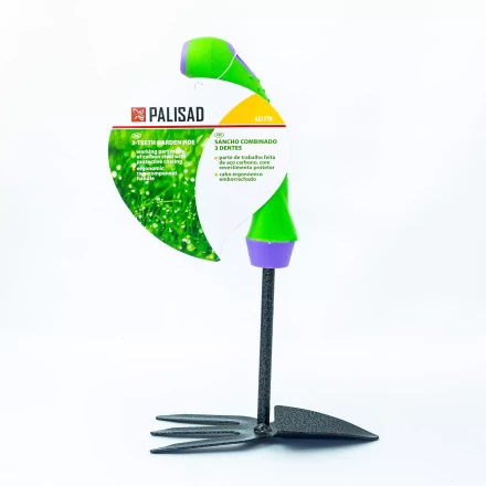 Мотыжка комбинированная Palisad 623778, профиль &quot;лепесток&quot; и 3-зубая, защ. покр, обрез. эргономичная рукоятка купить в Челябинске