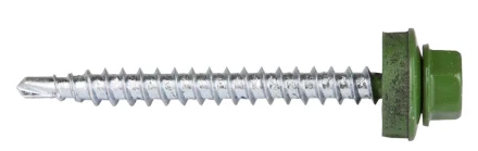 Саморезы ЗУБР &quot;ПРОФЕССИОНАЛ&quot; окраш., RAL 6002 зелен. лист, для крепл. кров. матер. к дерев. обреш., 4.8x50мм, 250шт 4-300315-48-050-6002 купить в Челябинске