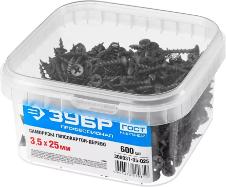 Саморезы ЗУБР СГД 16 х 3.5 мм фосфатированное покрытие 1000 шт Профессионал 300031-35-016 купить в Челябинске