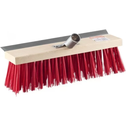 Щетка GRINDA &quot;EURO&quot; уличная без ручки, с мет скребком, буковая колодка, жесткая щетина, мет держатель для черенка, 30см 39195-30 купить в Челябинске