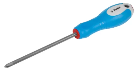 Отвертка ЗУБР, Cr-V сталь, трехкомпонентная рукоятка, цветовая индикация типа шлица, PH №1, 100мм 25252-1-100_z01 купить в Челябинске
