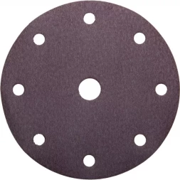 Круг шлифовальный URAGAN "Универсальный водостойкий с покрытием стеарата цинка" на липучке, 9 отв., P240, 150мм, 5шт 907-44114-240-05