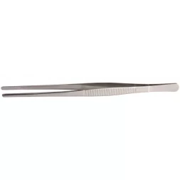 Пинцет ЗУБР д/электроники и точной механики, нерж. сталь, антимагнит, прямой, закругленные губки, 250мм 22211-1-250