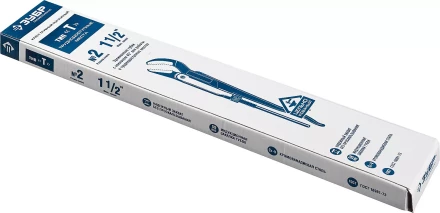 Ключ трубный рычажный ЗУБР &quot;ПРОФЕССИОНАЛ&quot;, изогнутые губки, цельнокованый, Сr-V, № 2,  1,5&quot; 27337-2_z01 купить в Челябинске