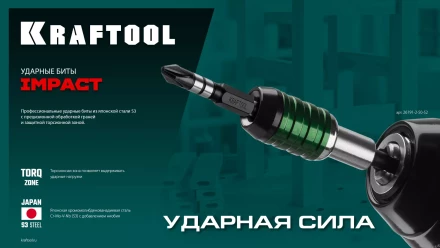 Биты для ударных шуруповертов KRAFTOOL Impact Pro PZ 26193-2-50-S2 купить в Челябинске