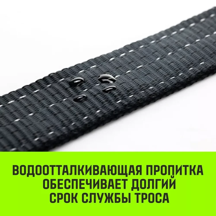 Трос буксировочный динамический HITCH PROF Лента масса авто 17т разрывная 52т 8м петля-петля (SZ071515) купить в Челябинске