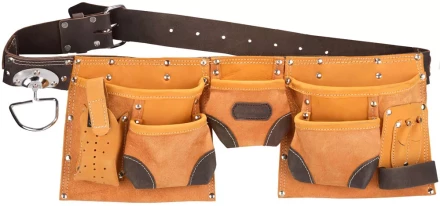 Пояс KRAFTOOL для инструментов, натуральная кожа, 9 карманов 1-38520 купить в Челябинске