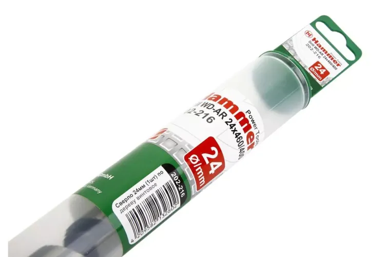 Сверло по дереву HAMMER Ф24х460мм (DR WD AR 24мм*460/370мм) купить в Челябинске