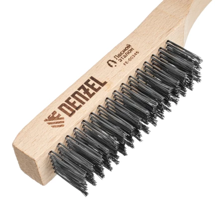 Щетка зачистная 6-и рядная, прямая проволока из нержавеющей стали с деревянной ручкой, EFP// Denzel 74846 купить в Челябинске