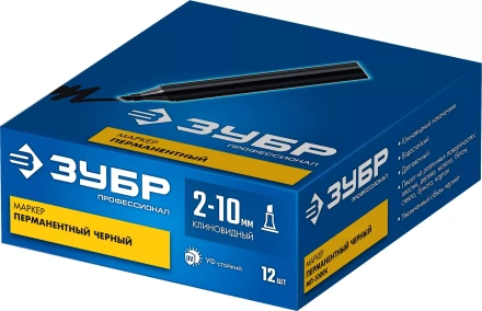 ЗУБР МП-1000К чёрный, 2-10 мм, клиновидный перманентный маркер (06333-2) купить в Челябинске