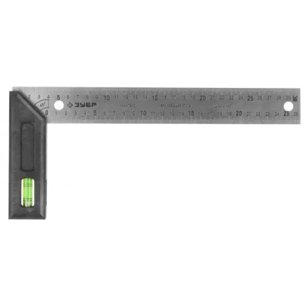 Угольник &quot;ЭКСПЕРТ&quot; разметочный, усиленный, встроенный уровень, гравирован шкала, нерж полотно 37мм, толщина 2мм, 300мм 34397-30 купить в Челябинске