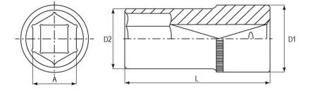 Головка торцевая глубокая 1/4&quot;DR 13 мм S04HD2113 Jonnesway 48008 купить в Челябинске