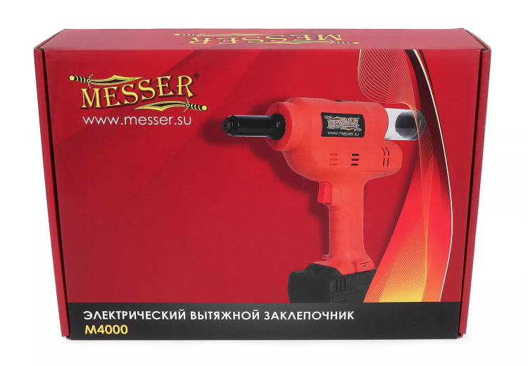Аккумуляторный вытяжной заклепочник MESSER M4000  с возможностью работы от сети 220В купить в Челябинске