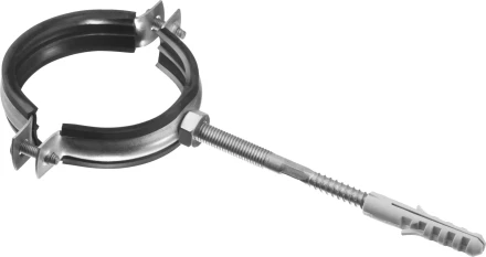 ЗУБР &quot;МАСТЕР&quot;. Хомут трубный с гайкой, оцинкованный, в комплекте с сантехнической шпилькой и дюбелем, 2 1/2&quot;, 1шт 37866-75-80 купить в Челябинске