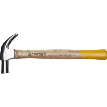 Молоток-гвоздодер STAYER &quot;STANDARD&quot; TopStrike кованый, с деревянной ручкой, 450г 20232_z01 купить в Челябинске