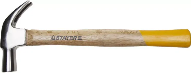 Молоток-гвоздодер STAYER "STANDARD" TopStrike кованый, с деревянной ручкой, 450г 20232_z01 купить в Челябинске