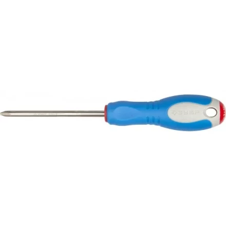 Отвертка ЗУБР, Cr-V сталь, трехкомпонентная рукоятка, цветовая индикация типа шлица, PH №2, 100мм 25252-2-100_z01 купить в Челябинске