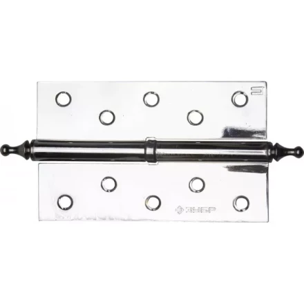 Петля дверная разъемная ЗУБР &quot;ЭКСПЕРТ&quot;, 1 подшипник, цвет хром (CP), правая, с крепежом, 125х75х2,5мм, 2 шт 37605-125-2R купить в Челябинске