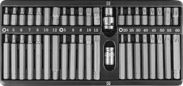 Набор вставок-бит 30 и 75мм Torx T20-T60 Spline М5-М12  42 предмета S29Н4142 SМ Jonnesway 47398 купить в Челябинске