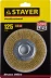 STAYER &quot;PROFESSIONAL&quot;. Щетка дисковая для УШМ, витая стальная латунированная проволока 0,3мм, 125ммх22мм 35122-125 купить в Челябинске