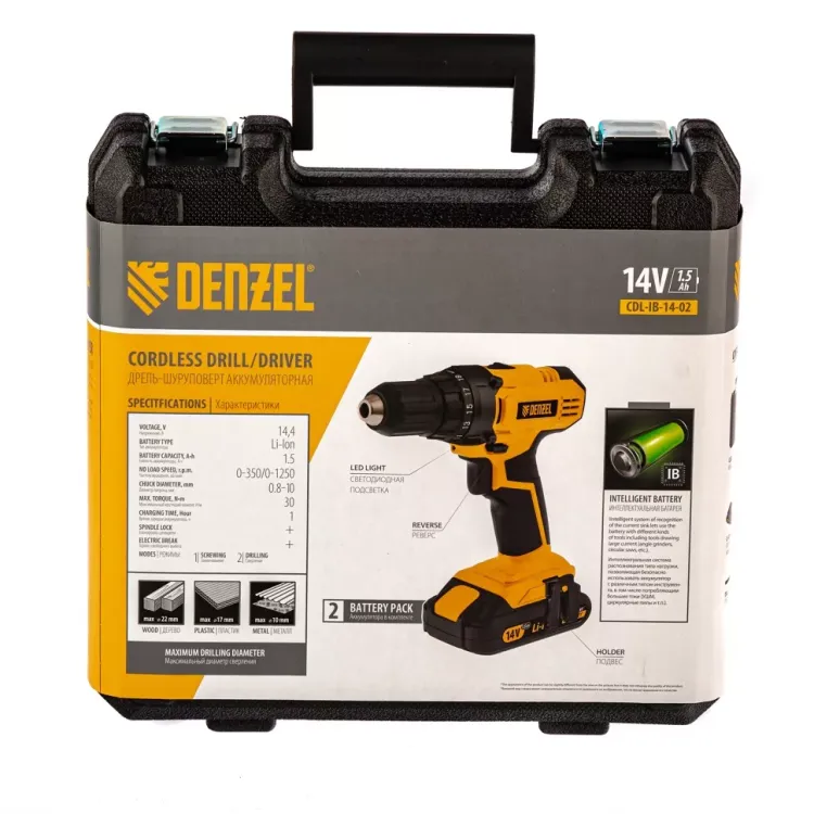 Дрель-шуруповерт аккумуляторная CDL-IB-14-02 Denzel 26112 купить в Челябинске