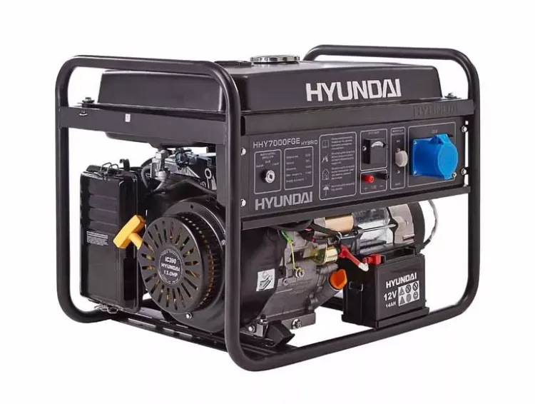 Бензогенератор газовый Hyundai HHY7000FGE + колеса hourmeter LPG kit купить в Челябинске
