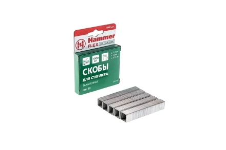 Скобы для степлера HAMMER 215-015  12мм, тип 53, 1000 шт. купить в Челябинске