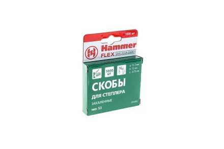 Скобы для степлера HAMMER 215-015  12мм, тип 53, 1000 шт. купить в Челябинске