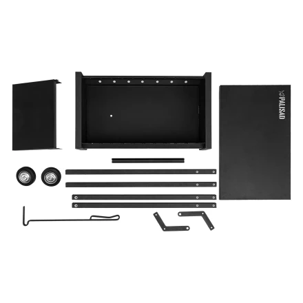 Мангал сварной на колесах, 662 х 390 х 152/805 мм, сталь 2 мм, кочерга в комплекте, Camping Palisad 69669 купить в Челябинске