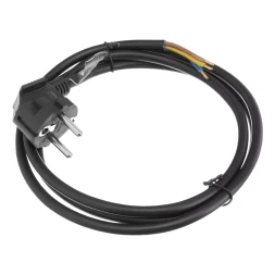 Шнур сетевой Denzel Energy Series, ПВС, 1,5 м, 3 x 1,5 мм, с неразборной вилкой, черный, 3 м, 37671