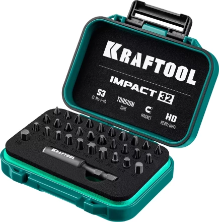 Набор ударных торсионных бит KRAFTOOL Impact, Cr-Mo-V-Nb сталь 26066-H32 купить в Челябинске