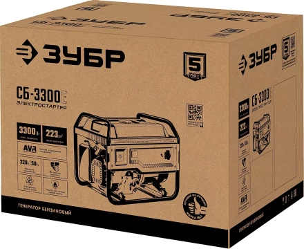 ЗУБР 3300 Вт, бензиновый генератор с электростартером (СБ-3300Е) купить в Челябинске