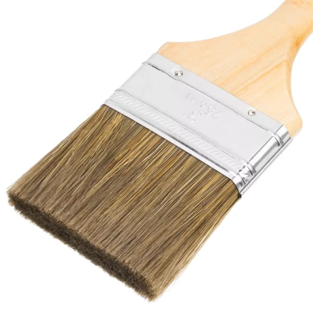 Кисть плоская &quot;Евро&quot; 3&quot;, смешанная щетина, деревянная ручка MTX 83081 купить в Челябинске