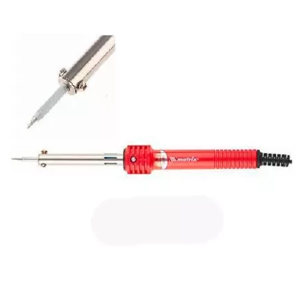 Паяльник MATRIX 60W (220В) пластиковая рукоятка медный наконечник с защитным покрытием 913006 купить в Челябинске