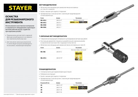 Метчикодержатель STAYER, №7, М8-М25, 425 мм 28035-7 купить в Челябинске