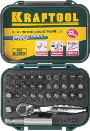 PRO. Наборы в боксе: БИТЫ KRAFTOOL PRO-Drive 26157-H33 купить в Челябинске
