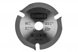 Диск пильный твердосплавный HAMMER Ф125х22мм 3зуб. (205-136)