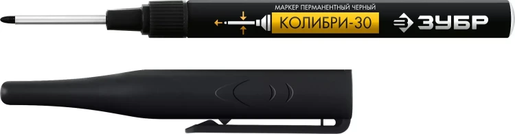 ЗУБР Колибри-30 черный, наконечник L 30 мм,  2.8 мм, перманентный маркер для отверстий (06338-2) купить в Челябинске