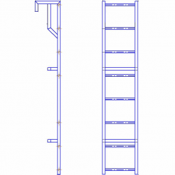 Лестница навесная алюминиевая для полувагонов УСЦ ЛНАп-2,2