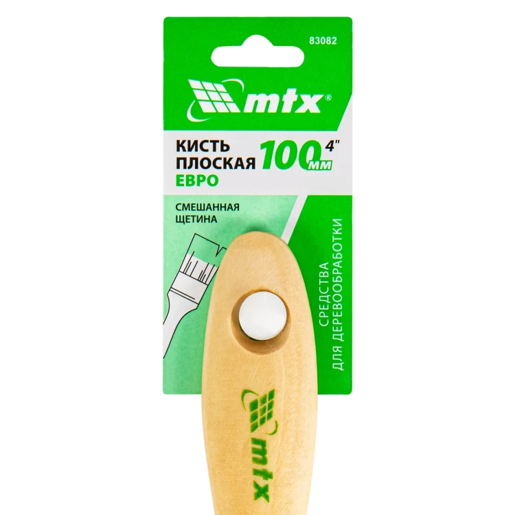 Кисть плоская "Евро" 4", смешанная щетина, деревянная ручка MTX 83082 купить в Челябинске