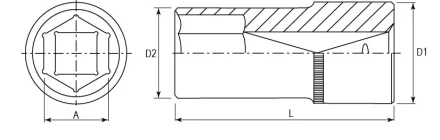 Головка торцевая глубокая 1/2&quot;DR 11 мм S04HD4111 Jonnesway 47234 купить в Челябинске