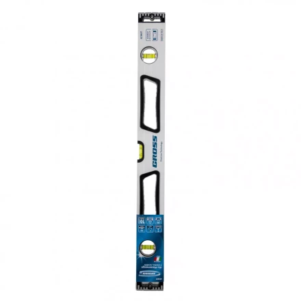 Уровень алюминиевый 600 мм усиленный рукоятки фрезерованный 3 глазка магнитный Gross 34370 купить в Челябинске