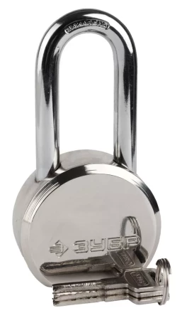 Замок ЗУБР &quot;ЭКСПЕРТ&quot; навесной, стальной корпус, удлиненная закаленная дужка, 65мм 37272-65 купить в Челябинске