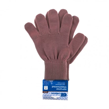 Перчатки трикотажные акрил коралл двойная манжета Россия Сибртех 68678 купить в Челябинске