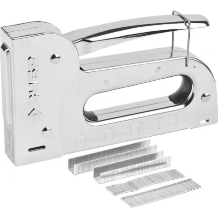 Степлер для скоб &quot;Универсал 14&quot; 6-в-1: тип 53 (6-14 мм) / 140 (8-14 мм) / 53F (8-14 мм) / 13 (6-14 мм) / 300 (16 мм) 500 (16 мм), ЗУБР Профессионал 31527 купить в Челябинске