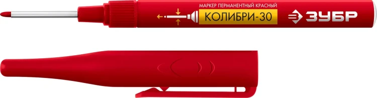 ЗУБР Колибри-30 красный, наконечник L 30 мм,  2.8 мм, перманентный маркер для отверстий (06338-3) купить в Челябинске