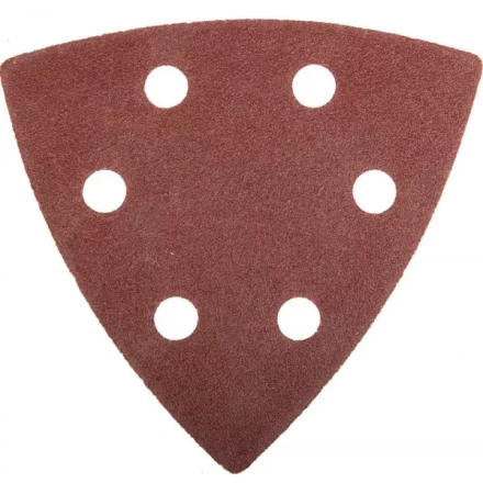 Треугольник шлифовальный ЗУБР &quot;МАСТЕР&quot; универсальный на велкро основе, 6 отверстий, Р120, 93х93х93мм, 5шт 35583-120 купить в Челябинске