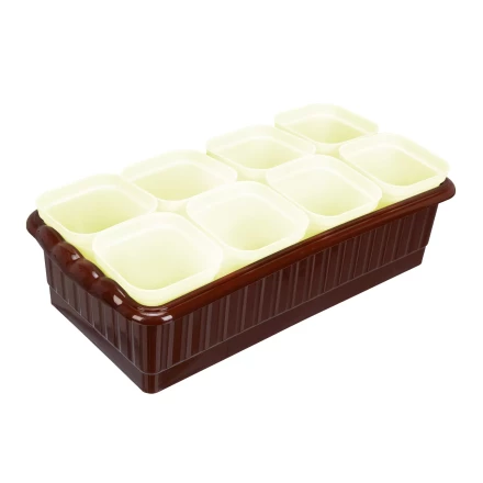 Набор для рассады Palisad поддон 322х166х82 мм, 8 горшочков по 250 мл с выдвижным дном 643448 купить в Челябинске