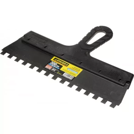 Шпатель STAYER &quot;PROFESSIONAL&quot; нержавеющий зубчатый с пластмассовой ручкой, 300мм, зуб 10х10мм 1009-30-10 купить в Челябинске