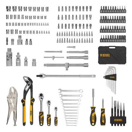 Набор инструментов Denzel 15808, 1/2&quot;, 3/8&quot;, 1/4&quot;, CrV, S2, пластиковый кейс, 232 предмета купить в Челябинске